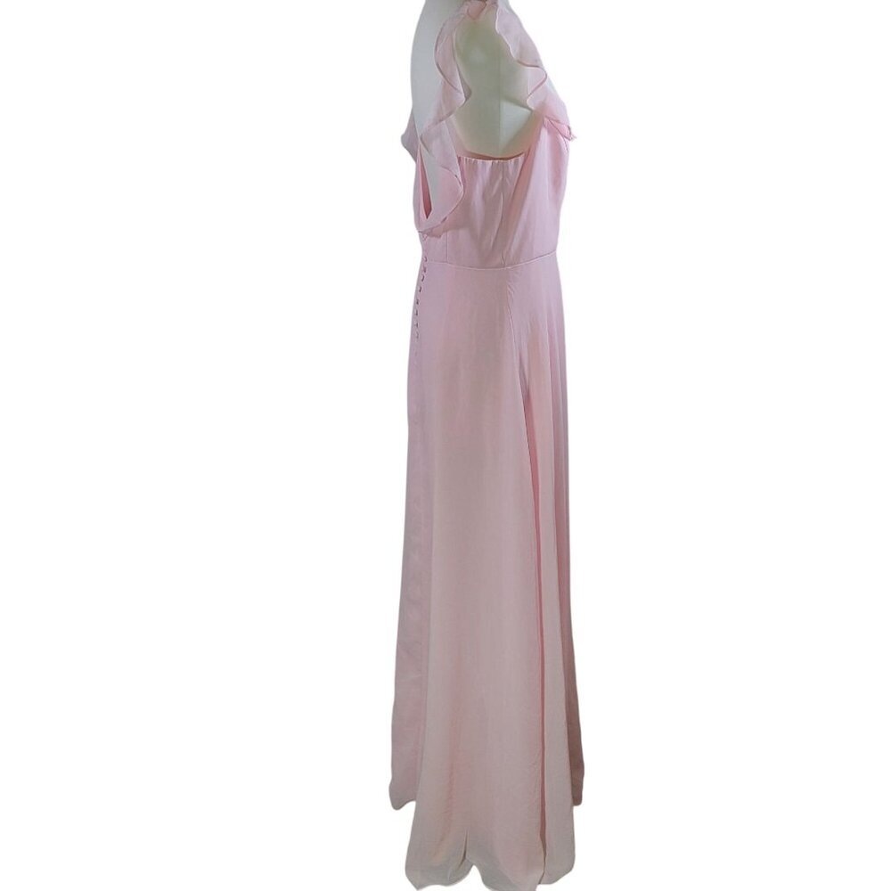 Lulus Dreamy Admiration Light Pink Ruffled Maxi Dress Size L - Picture 4 of 8